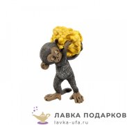 Фигурка года «Обезьянка с бананами» 09 х 06 см. (серая) EVE_50245 