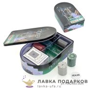 НИ / Покерный набор «120 фишек с номиналом» 2 колоды карт метал бокс Арка 9400 