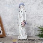 XH-Ф / Статуэтка «Дама в шляпе» большая 30см фарфор цветная коллекционная XH:0817 