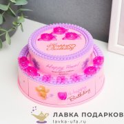 Музыкальная шкатулка механическая «Торт» 13 х 13 х 08 см. розовый 635.928 
