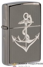 Zippo / Зажигалка 49717 «Якорь» 56 х 36 х 12 мм. черный глянец 