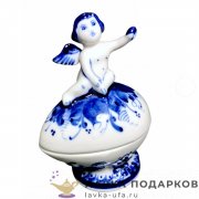 Гжель / Шкатулка «Пасхальная»  13 х 10 см. авт. Селиверстова Г.И. 220 844 014 400 