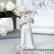 HP-Ф / Статуэтка «Клоун с саксофоном» фарфор белый высота 16 см HP214 