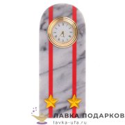 УК / Настольные часы «Погон подполковник МВД» 6х15см мрамор ведомственные 1316685ос 
