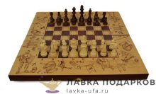 НИ / Набор 3в1 Шахматы Шашки Нарды «Рыцари» 50х25см из фанеры яркие 