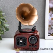 Музыкальная шкатулка механическая «Граммофон»  17 х 10 х 10 см. бордовый 544,8905     