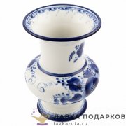 Гжель / Вазочка для салфеток «Воробей» 13 х 09 х 09 см. авт. Симонов С.М.  