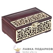 Макей / Шкатулка прямоугольная «Голд» 17 х 11 х 08 см. цвет бордо 043_10_05  