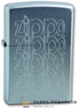 Zippo / Зажигалка 205 «Лого Лого Лого» 56 х 36 х 12 мм. хром полированный 