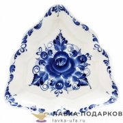 Гжель / Салатник «Надежда» (№1) 02 х 19 х 19 см. авт. Голубенков Н.А. 