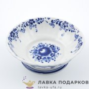 Гжель / Конфетница «Анечка» 05 х 15 х 15 см, авт. Бармина А.Н. 
