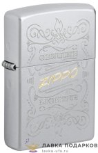 Zippo / Зажигалка 48782 «Подлинно с лого Zippo» 56 х 36 х 12 мм. хром матовый 