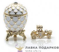 NB / Яйцо пасхальное «Герб» + карета 3 см. цв. белый HE0247-15+HE 0271-15 