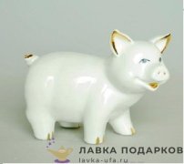 DIN - Ф / Фигурка -копилка «Поросенок» 12х9 см фарфор, белый DIN-3144  