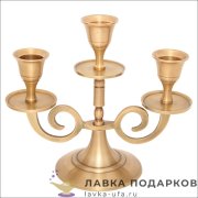 Винтаж / Подсвечник латунный «Трехрожковый» 17 х 15 х 08 см. антик П_4631_2 