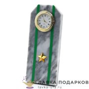 УК / Настольные часы «Погон майор ПВ» 6х15см мрамор ведомственные сувенирные 6662ос 