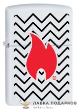 Zippo / Зажигалка 214 «Пламя красное» 56 х 36 х 12 мм. белый матовый 29192 