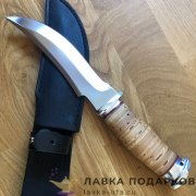 Златоуст / Нож охотничий «Русский 3», сталь 95 х 18, рукоять береста + аллюминий, ст. гравировка 