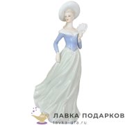 Seltmann / Статуэтка «Девушка на прогулке с веером» 30 х 18 см. голубой НР_055 