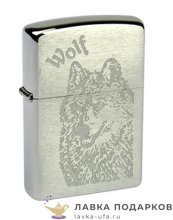 Zippo 200 Wolf / Зажигалка Zippo «Волк» хром матовый 