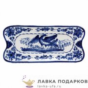 Гжель / Лоток «Жар птица» 30 х 14 х 02 см, авт. Хазова В.Н. 220 234 015 100 