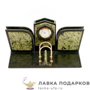 УК / Настольный набор из змеевика «Крыло», 2 предмета, 30х21х13 см. (3704) 