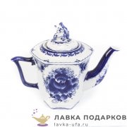Гжель / Кофейник «Граненый» 1500 мл. 21 х 23 х 13 см. Селиверстова Г.И. 