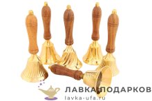 ЛГ / Колокольчик латунный на деревянной ручке 18х8см полиш Кл-2751-1 