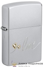 Zippo 48725 / Зажигалка Zippo Любовь с покрытием сатинированный хром 