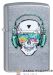 Zippo / Зажигалка 29855 «Череп в наушниках» 56 х 36 х 12 мм. цвет хром состаренный