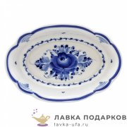 Гжель / Лоток «Майский» 03 х 18 х 13 см авт. Селиверстова Г.И 