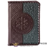Макей / Обложка на паспорт «Венеция» кожа цв. бордово-зеленый 009-08-41 З 