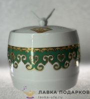 БФ / Банка с крышкой без ложки «Башкорт» 700 мл. деколь зеленый 