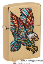 Zippo / Зажигалка 49667 «Тату Орел» 56 х 36 х 12 мм. латунь матовая 