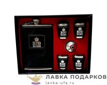 Набор в подарочной коробке: Фляжка 270 мл «Босс» + 4 стопки, воронка 8586 