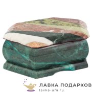 Камень / Шкатулка с зеркалом «Мозаика» 18 х 10 х 07 см. змеевик 12_0534 