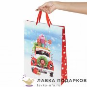 ПК / Пакет подарочный Сказка «Новый год Арт», картон (3 цвета асс.), 33х13х45 см (L) 592129 