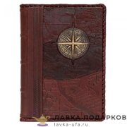Макей / Ежедневник недатированный А5, обложка кожа «Роза ветров» цв. коричневый 008_07_64 
