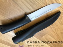 ТИ / Нож охотничий Златоуст «Риф» сталь 95х18 рукоять кожа текстолит гравировка 
