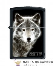 Zippo / Зажигалка 28303 «Волк с лого Zippo » 56 х 36 х 12 мм. черный матовый  