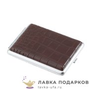 S.Q / Портсигар S.Quire «Классика» 12 х 07 х 02 см. кожзам черный коричневый NSO21-95DBr-RB 