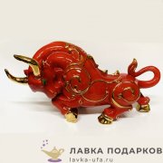 Delicate / Фигурка «Бык» 40 х 20 х 16 см. красный с позолотой ДВ_569 