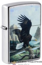Zippo / Зажигалка бензиновая Zippo 49822 «Орел  худ. Линда Пикен» цв. хром серебристый 