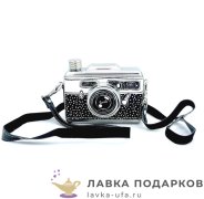 Фляга стилизованная «Фотоаппарат» 325 мл. цв. хром + черный 4448 