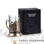 КММ / Подстаканник Кольчугино «Балет» со стаканом (хрусталь), медь, Меценат 