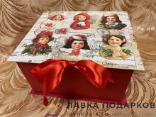 УП / Коробка-футляр Средняя №5 прямоугольная с бантом 20х17х11 см 