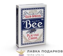 Карты игральные Bicycle «Poker BEE Пчела» 54 л. (атлас) Джамбо индекс, рубашка синяя 9118 