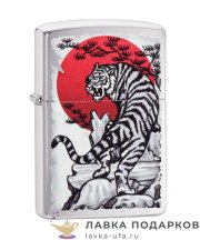 Zippo / Зажигалка 29889 «Тигр Азия» 56 х 36 х 12 мм. хром глянец 