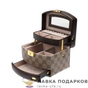 ИНТ / Шкатулка Jardin D'Ete 15,8х13х11,5 см экокожа коричнево-бежевый PE6190 