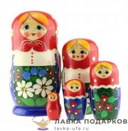 НП / Матрешка загорская «Фартук с цветами» 5 кукол,  18 см. 